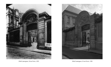 Hôtel Lamoignon, 24 rue Pavée, 1908/1998 Hôtel Lamoignon, 24 rue Pavée, 1908/1998
